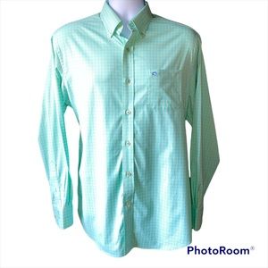 Southern Tide Skipjack Button Down Shirt Mens Medium Green Plaid Long Sleeve